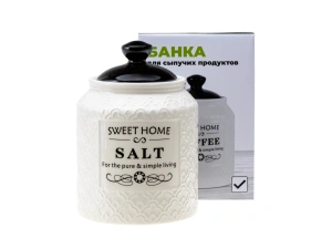 БАНКА ДЛЯ СЫПУЧИХ ПРОДУКТОВ керамическая "Salt" 750 мл/10,7*10,7*15,7 см   110163