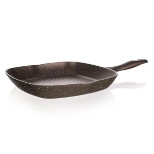 СКОВОРОДА-ГРИЛЬ алюминиевая антипригарная с гранитной крошкой "Granite Dark Brown" 28*28 см  Banquet 78074 