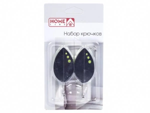 НАБОР КРЮЧКОВ металлических на скотче 2 шт. 3,5*9 см   Home Line 84945 