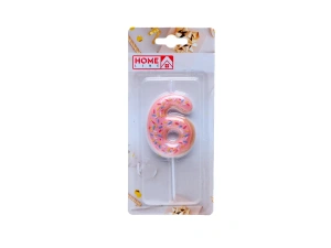 СВЕЧА для торта "Цифра 6" 4,5*6 см  Home Line 107671 