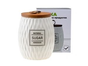 БАНКА ДЛЯ СЫПУЧИХ ПРОДУКТОВ керамическая "Sugar" 700 мл/11*11*13 см   110166