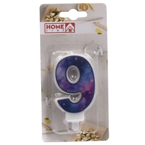 СВЕЧА для торта "Цифра 9" 4,5*7,5 см  Home Line 98495 