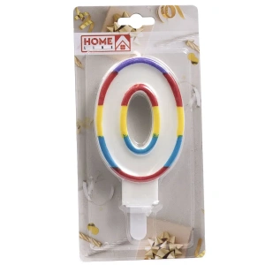СВЕЧА для торта "Цифра 0" 6,5*14 см  Home Line 98458 