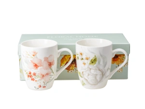 НАБОР КРУЖЕК фарфоровых "Fleurs" 2 шт. 340 мл   110516 