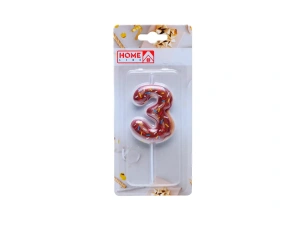 СВЕЧА для торта "Цифра 3"  4,5*6 см  Home Line 107668 