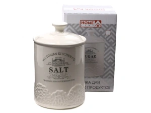 БАНКА ДЛЯ СЫПУЧИХ ПРОДУКТОВ керамическая "Salt" 650 мл/10,5*10,5*16,5 см  Home Line 97314 