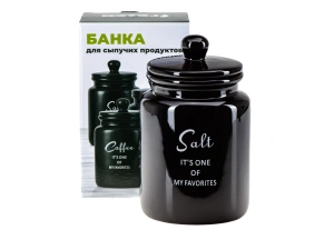 БАНКА ДЛЯ СЫПУЧИХ ПРОДУКТОВ керамическая "Salt" 950 мл/10,6*10*17,5 см   110152 