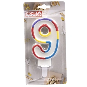 СВЕЧА для торта "Цифра 9" 6,5*14 см  Home Line 98494 