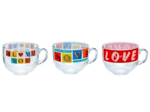 КРУЖКА стеклянная "Jumbo. Love" 500 мл/9 см  Luminarc 107276 