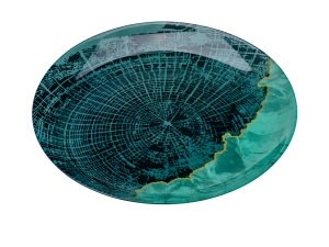ТАРЕЛКА ДЕСЕРТНАЯ стеклянная "Algoreene Green" 20 см   109129 