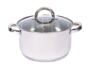 КАСТРЮЛЯ из нержавеющей стали со стеклянной крышкой 2,3 л/18 см  Home Line 93653 